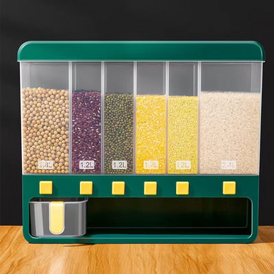 Dozator de orez Cutie de depozitare pentru orez Recipient de orez Borcan de depozitare pentru cereale Dispenser de cereale Găleată de orez Container pentru alimente Organizator de bucătărie