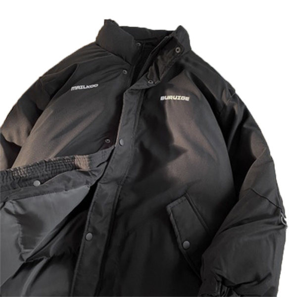 Jachetă largi pentru bărbați, cu guler înalt și inscripții