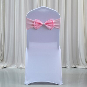 25 vnt. Lycra kėdžių juostos elastanas su satininiu lanku, tinkantis kėdės užvalkalas, skirtas vestuvių renginio vakarėliui dekoruoti