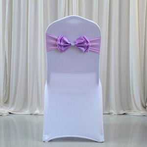 25 vnt. Lycra kėdžių juostos elastanas su satininiu lanku, tinkantis kėdės užvalkalas, skirtas vestuvių renginio vakarėliui dekoruoti