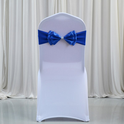 25 vnt. Lycra kėdžių juostos elastanas su satininiu lanku, tinkantis kėdės užvalkalas, skirtas vestuvių renginio vakarėliui dekoruoti