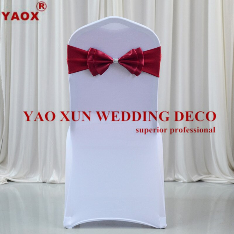 25 vnt. Lycra kėdžių juostos elastanas su satininiu lanku, tinkantis kėdės užvalkalas, skirtas vestuvių renginio vakarėliui dekoruoti