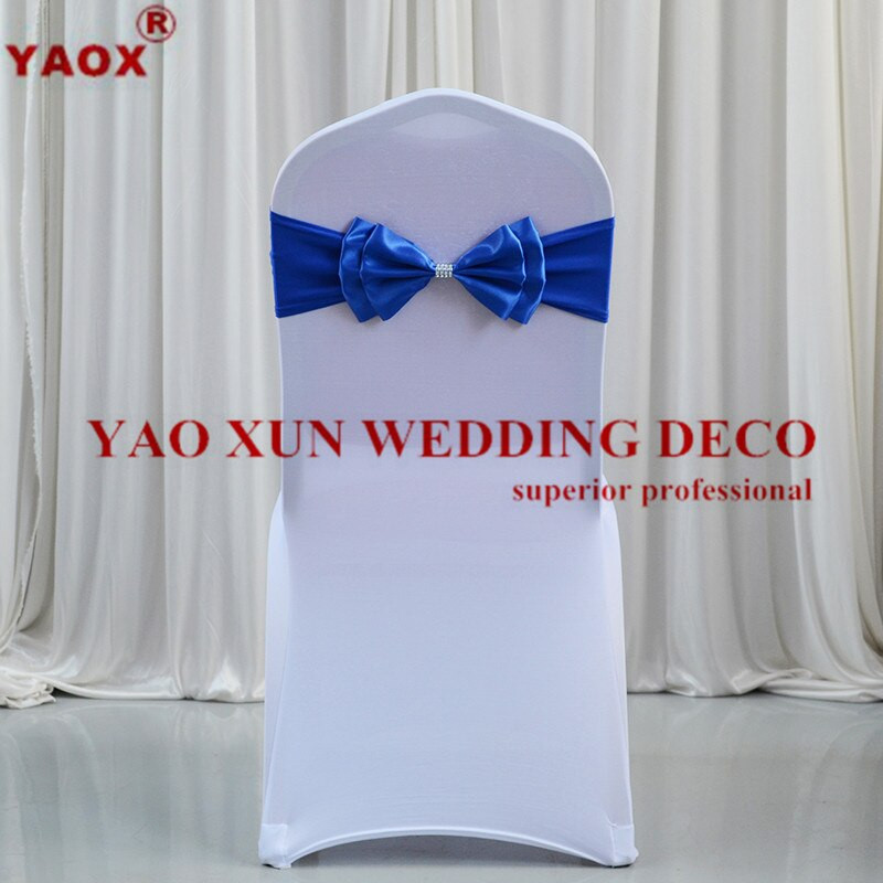 25 vnt. Lycra kėdžių juostos elastanas su satininiu lanku, tinkantis kėdės užvalkalas, skirtas vestuvių renginio vakarėliui dekoruoti