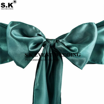 Pigūs 25 vnt./stal. 16*275 cm satininio peteliškės dirželis, skirtas viešbučio banketui, vestuvių vakarėlio dekoravimui Raudona/mėlyna/geltona kelių spalvų