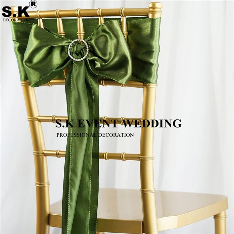 Ieftin 25 buc/lot 16*275 cm Papion din satin Bandă de canapea pentru scaun pentru banchete de hotel Decorare petrecere de nuntă Roșu/Albastru/Galben Multicolor