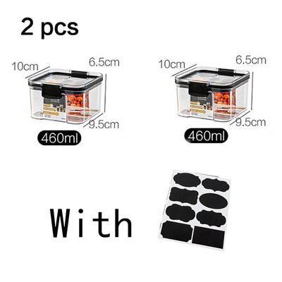 4 buc. Recipient acril stivuibil pentru depozitarea alimentelor. Cutie cu tăiței de bucătărie din plastic. Rezervor de depozitare cu cereale multiple, conserve sigilate transparente de calitate