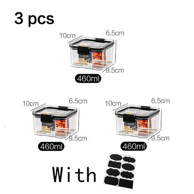 4 buc. Recipient acril stivuibil pentru depozitarea alimentelor. Cutie cu tăiței de bucătărie din plastic. Rezervor de depozitare cu cereale multiple, conserve sigilate transparente de calitate