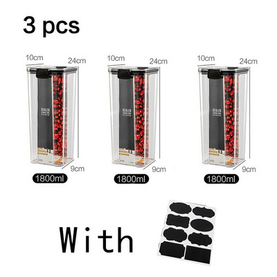 4 buc. Recipient acril stivuibil pentru depozitarea alimentelor. Cutie cu tăiței de bucătărie din plastic. Rezervor de depozitare cu cereale multiple, conserve sigilate transparente de calitate