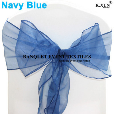 25 tk 100 tk organza tooliraamid Tooli vibud Pulmapidu Sündmus Xmas Bankett Decor Läbipaistev organza kangas 18cm x 275cm