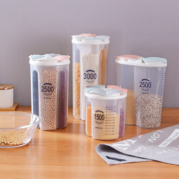 Кухненска кутия за съхранение на храна Прозрачен буркан за съхранение на зърнено брашно Влагоустойчиви запечатани кутии Кутия за съхранение на отделение Кухненски принадлежности