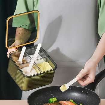 Кухненски буркан за подправки Прозрачна домашна кутия за съхранение Кухненски аксесоари Кутия за подправки Многофункционални кухненски принадлежности