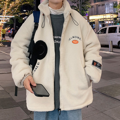 Ležerna muška plišana jakna s vezom