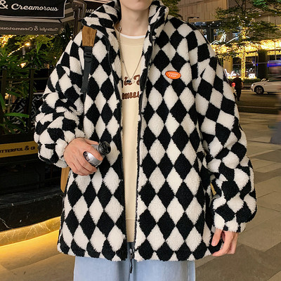 Ležerna muška plišana jakna s vezom