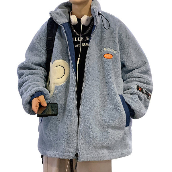 Ležerna muška plišana jakna s vezom