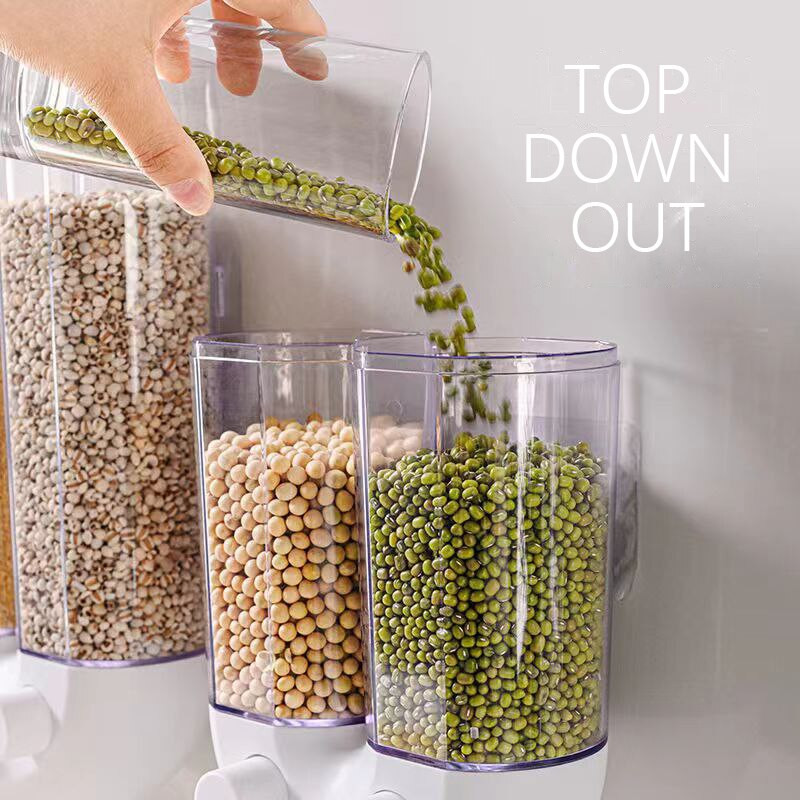 Zidna kutija za pohranu dozatora za žitarice Kutija za pohranu Kuhinjski dodaci Zidna zatvorena kutija za pohranu riže za kućanstvo Žitarice