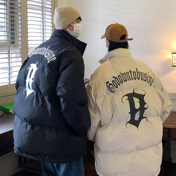 Geaca de iarna pentru barbati cu aplicatie si inscriptionare