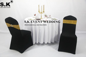 All Sequin Chair Band Κάλυμμα καρέκλας γάμου Sash Tie Φιόγκος για διακόσμηση εκδήλωσης δεξιώσεων