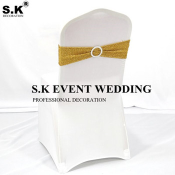 Лента за столове с пайети Калъфка за сватбен стол, вратовръзка, панделка за банкетно събитие