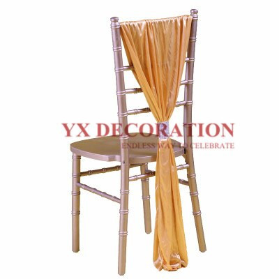 10 ks predaných 70x140cm ľadovo hodvábnych Chiavari šerpových čiapok na stoličky, kapucne na svadobnú hostinu