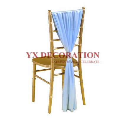 10 ks predaných 70x140cm ľadovo hodvábnych Chiavari šerpových čiapok na stoličky, kapucne na svadobnú hostinu