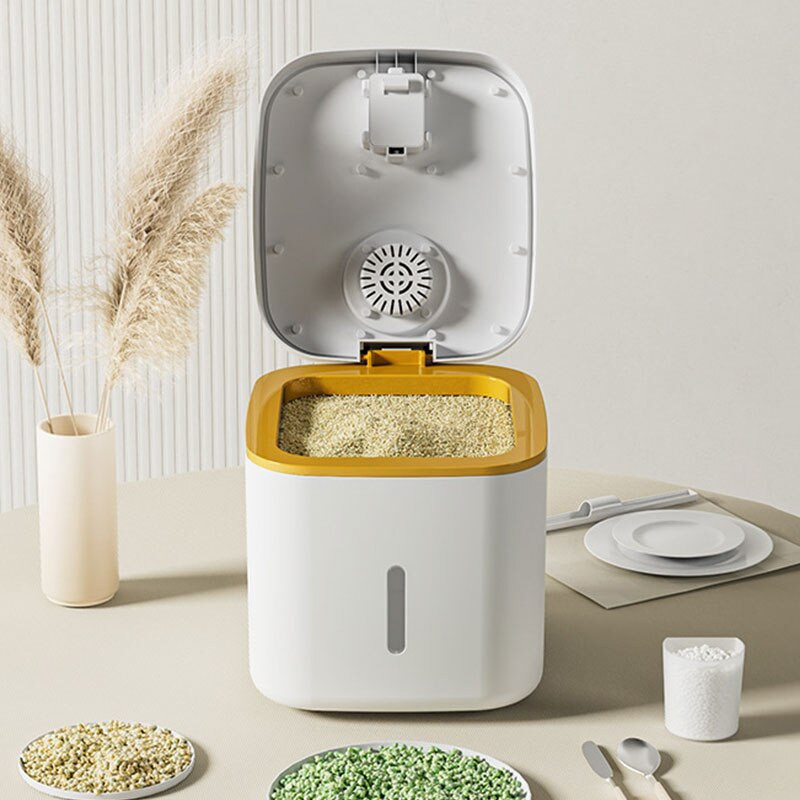 WHYY ryžių laikymo dėžutė virtuvės talpyklos tvarkyklė 10 kg kibiras, atsparus vabzdžiams, drėgmei atsparus grūdams, naminių šunų ėdalo sandariai uždarytas stiklainių buteliukas