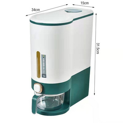 Kuhinjska nano kanta od 5 kg, zatvorena kanta za rižu, otporna na insekte, otporna na vlagu, posuda za pohranu hrane za kućne ljubimce, kutija za rižu