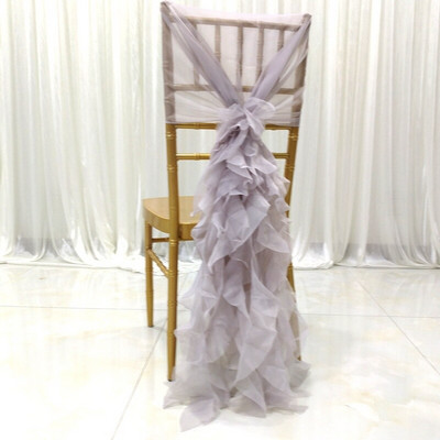 1 kom 135x110 cm naborana mašna za stolicu za pokrivanje, banket, svadba, božićni ukras, romantična prozirna organza tkanina