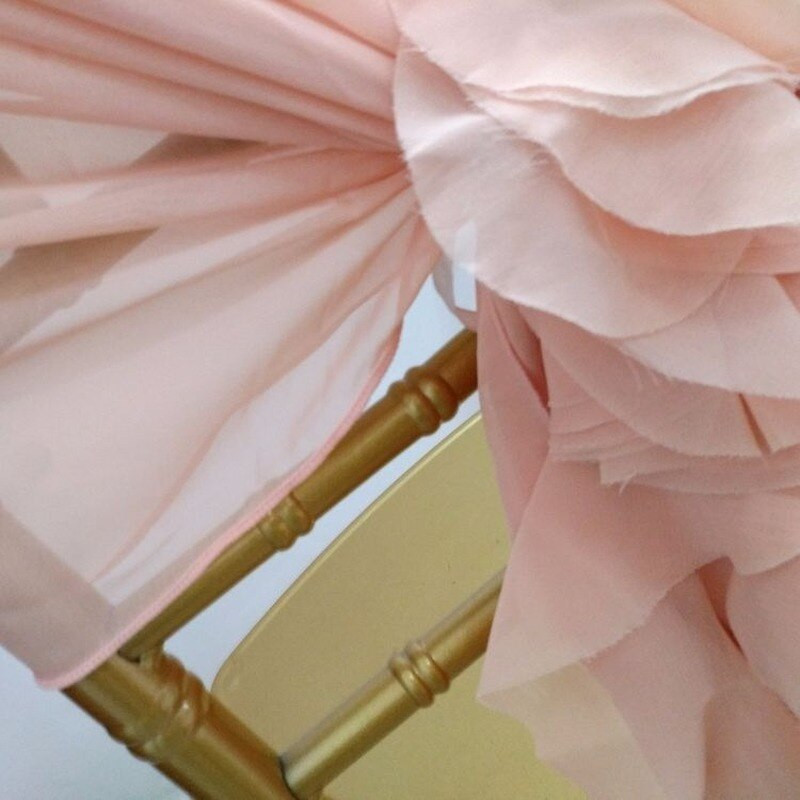 1 kom 135x110 cm naborana mašna za stolicu za pokrivanje, banket, svadba, božićni ukras, romantična prozirna organza tkanina