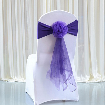 Κάλυμμα καρέκλας γάμου δεξίωσης ξενοδοχείου Ελαστική Δωρεάν διακόσμηση Διακόσμηση Νήμα γραβάτα Γυάλινο Σαπουνάκι Γάμου Φιόγκος Πλάτη καρέκλας λουλουδιών H6Q3