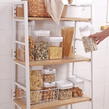 Кухненски контейнер за съхранение на храна Кутия с капаци Kitchen Keep Fresh Jars Nut Cookie Flour Sugar Tea Coffee Sugar Storage Organizer