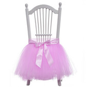 1kom Suknje za stolice od tila Dekoracije za tuširanje djeteta Pojasnice za stolice s vrpcom za dekoraciju vjenčanja Potrepštine za svečane zabave