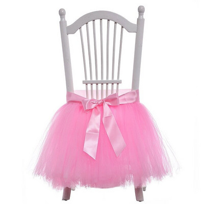 1kom Suknje za stolice od tila Dekoracije za tuširanje djeteta Pojasnice za stolice s vrpcom za dekoraciju vjenčanja Potrepštine za svečane zabave