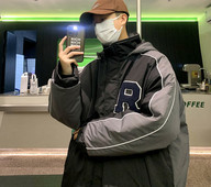 Geaca barbati model nou cu broderie si inchidere cu fermoar