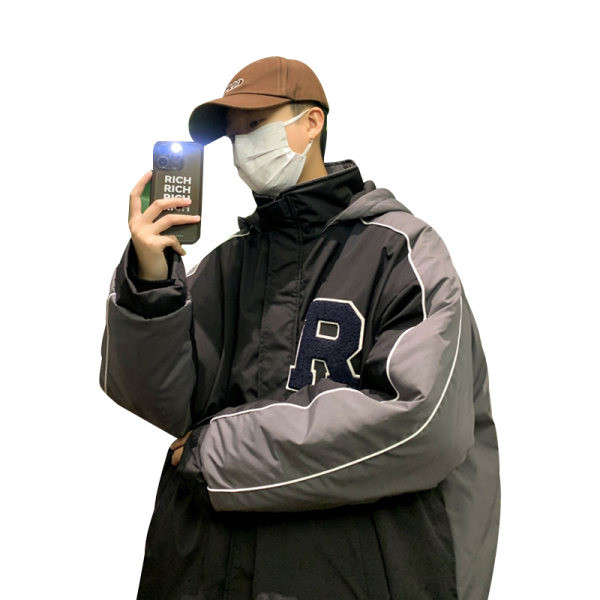 Geaca barbati model nou cu broderie si inchidere cu fermoar