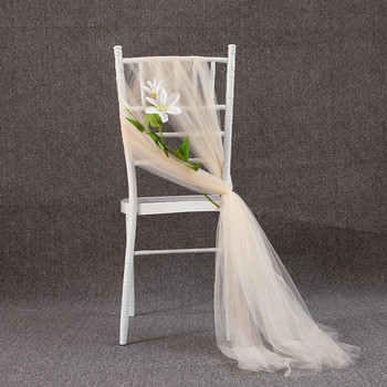 10 τμχ Κάλυμμα καρέκλας Γαμήλια φύλλα Διακόσμηση για πάρτι ξενοδοχείου Streamer Stage Arch Draping Fabric Voile Royal Blue Διακοσμητικά φύλλα καρέκλας