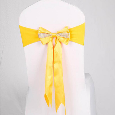 10db/tétel Stretch spandex székszárnyak gyémánt elasztikus bankett szék csokornyakkendővel szállodai rendezvények esküvői party dekorációjához