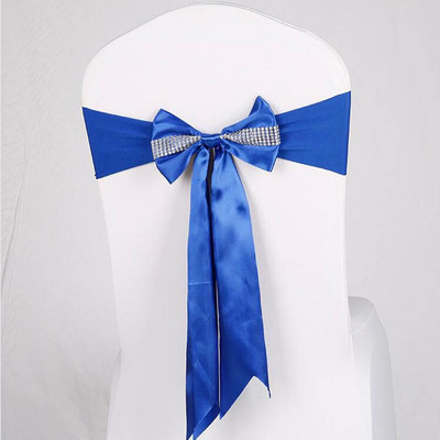 10db/tétel Stretch spandex székszárnyak gyémánt elasztikus bankett szék csokornyakkendővel szállodai rendezvények esküvői party dekorációjához