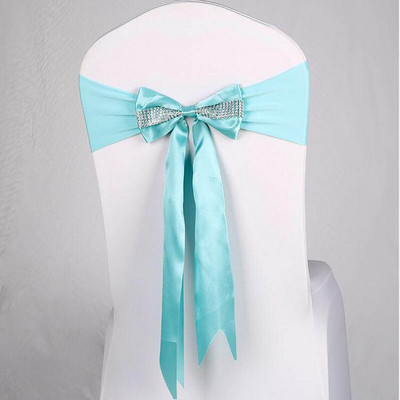 10db/tétel Stretch spandex székszárnyak gyémánt elasztikus bankett szék csokornyakkendővel szállodai rendezvények esküvői party dekorációjához