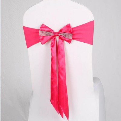 10db/tétel Stretch spandex székszárnyak gyémánt elasztikus bankett szék csokornyakkendővel szállodai rendezvények esküvői party dekorációjához