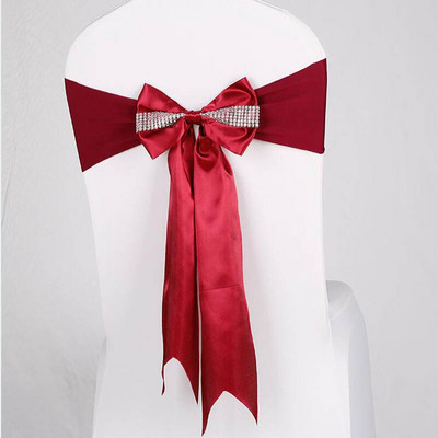 10db/tétel Stretch spandex székszárnyak gyémánt elasztikus bankett szék csokornyakkendővel szállodai rendezvények esküvői party dekorációjához