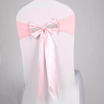 10db/tétel Stretch spandex székszárnyak gyémánt elasztikus bankett szék csokornyakkendővel szállodai rendezvények esküvői party dekorációjához
