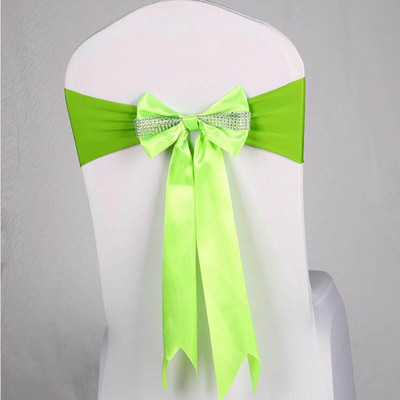 10db/tétel Stretch spandex székszárnyak gyémánt elasztikus bankett szék csokornyakkendővel szállodai rendezvények esküvői party dekorációjához