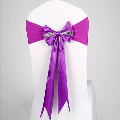 10db/tétel Stretch spandex székszárnyak gyémánt elasztikus bankett szék csokornyakkendővel szállodai rendezvények esküvői party dekorációjához