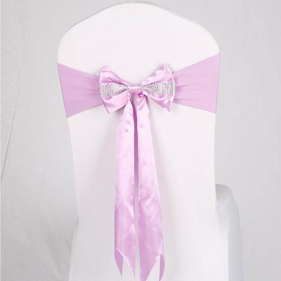 10db/tétel Stretch spandex székszárnyak gyémánt elasztikus bankett szék csokornyakkendővel szállodai rendezvények esküvői party dekorációjához