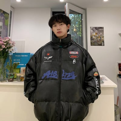 Jachetă la modă cu guler înalt imprimat pentru bărbați