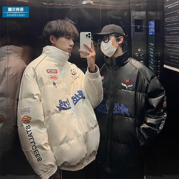 Jachetă la modă cu guler înalt imprimat pentru bărbați