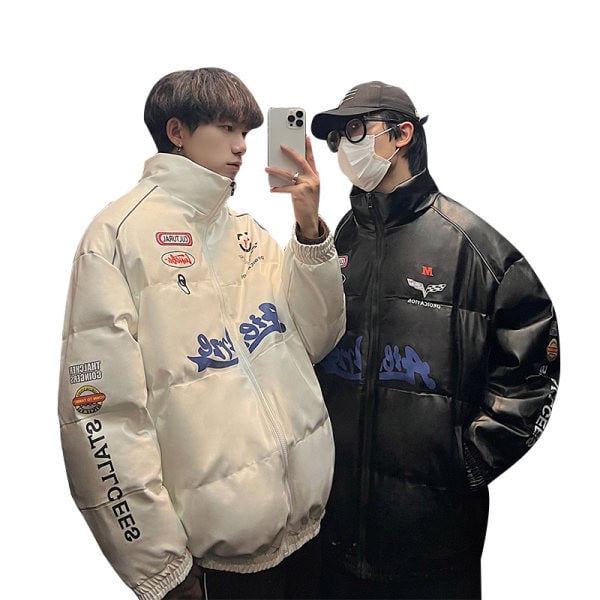 Jachetă la modă cu guler înalt imprimat pentru bărbați