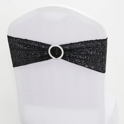 10db Esküvői flitter szék masnis szárnyak Lycra Spandex csillogó székpánt körcsattal, rendezvény dekoráció