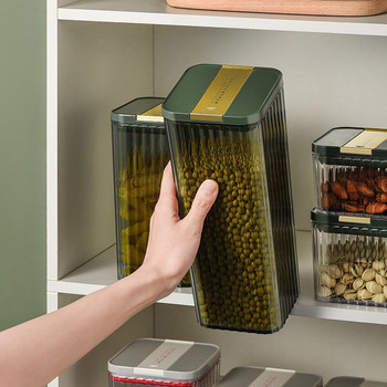 PET запечатан контейнер Кухненски артикули Контейнери за съхранение на храна Херметически затворени кутии за съхранение на зърнени храни Кутии за съхранение Квадратни диспенсъри за буркани за паста