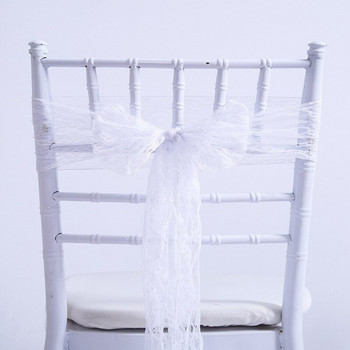 15x275cm Δαντελένια καρέκλα Φύλλο παπιγιόν Κάλυμμα πεταλούδας Στολισμός γάμου Τραπέζι Runner Γάμος Δείπνο Υφασμάτινα είδη σπιτιού